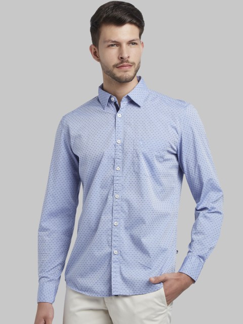 

Parx Men Blue Slim Fit Printed Casual Shirt
