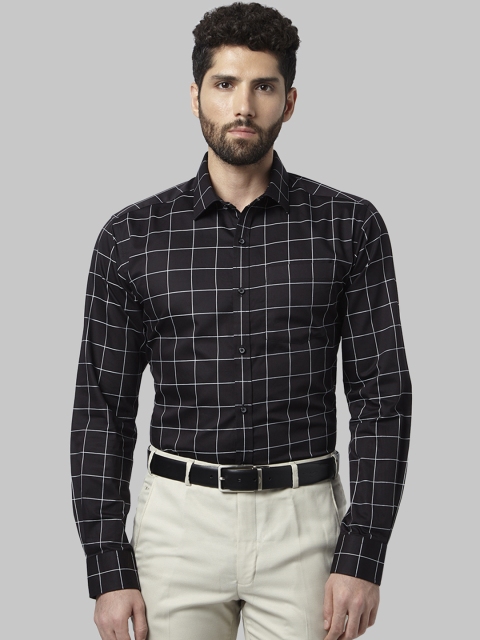 

Park Avenue Men Black Slim Fit Checked Formal Shirt