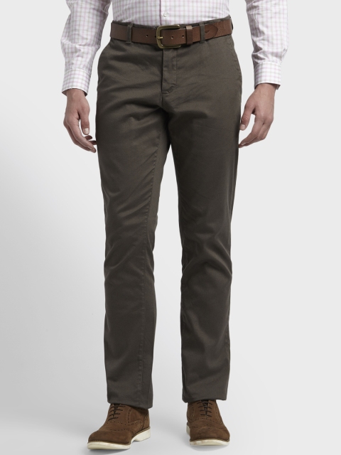 

ColorPlus Men Green Regular Fit Self Design Regular Trousers