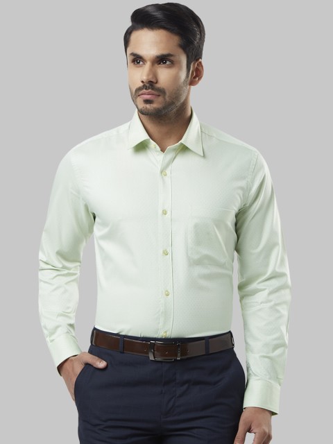 

Raymond Men Green Regular Fit Self Design Formal Shirt
