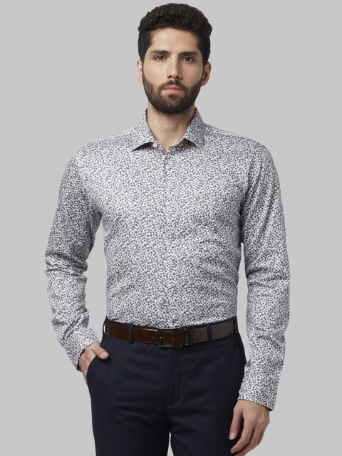 

Park Avenue Men Brown & Grey Slim Fit Printed Formal Shirt