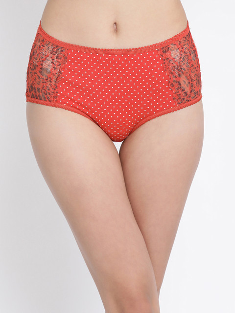 

Clovia Women Orange Printed Hipster Briefs PN2914P16XL