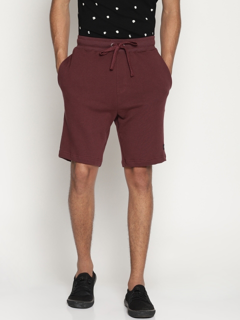 

Soul Space Men Burgundy Solid Regular Fit Sports Shorts