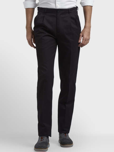 

ColorPlus Men Black Regular Fit Solid Regular Trousers