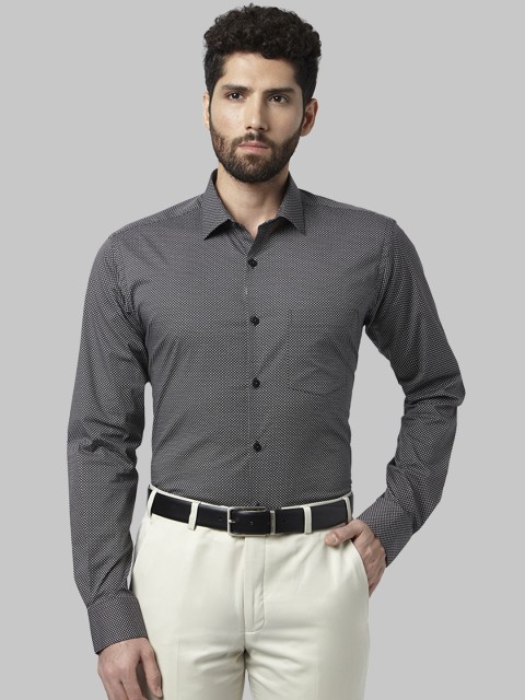 

Park Avenue Men Black & White Slim Fit Printed Formal Shirt