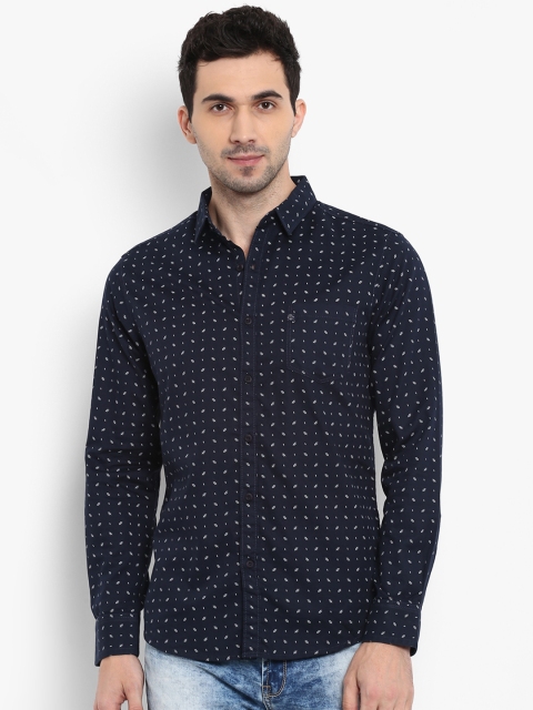 

Mufti Men Navy Blue Slim Fit Printed Casual Shirt