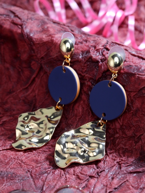 SASSAFRAS Gold-Plated Circular Drop Earrings