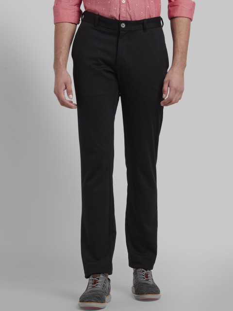 

Parx Men Black Tapered Fit Solid Regular Trousers