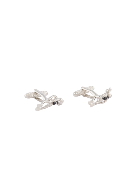 

shaze Silver-Toned Quirky Cufflinks
