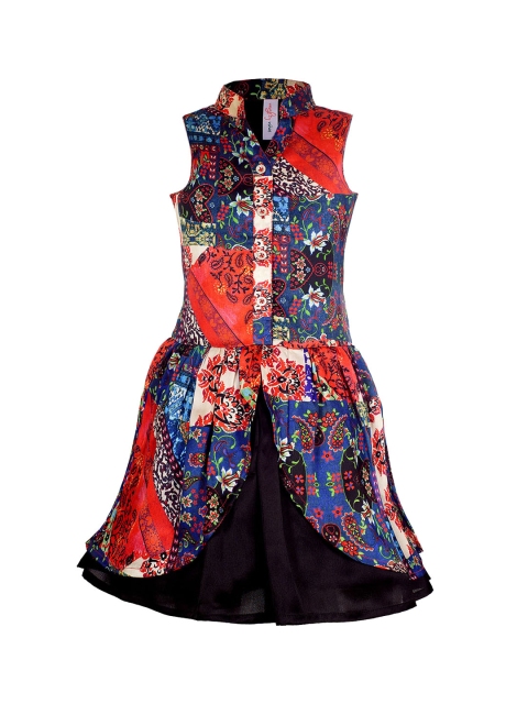 

naughty ninos Girls Multicoloured Printed Shirt Dress, Multi