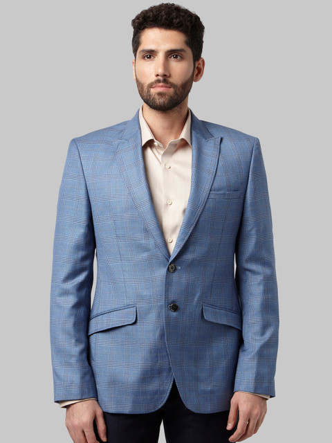 

Park Avenue Men Blue Single Breasted Blazer