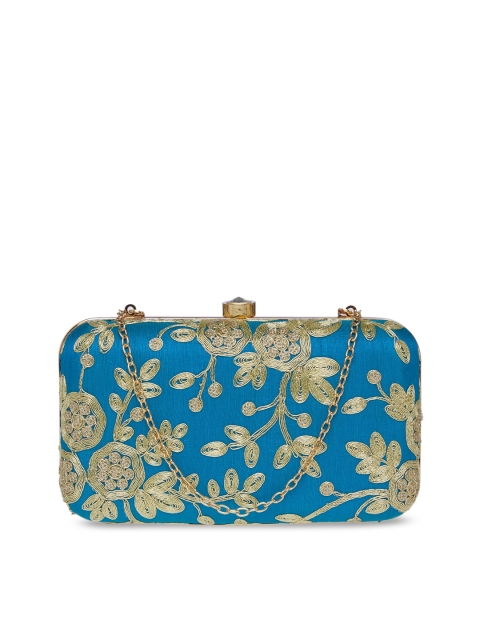 

Tarusa Blue Embroidered Clutch