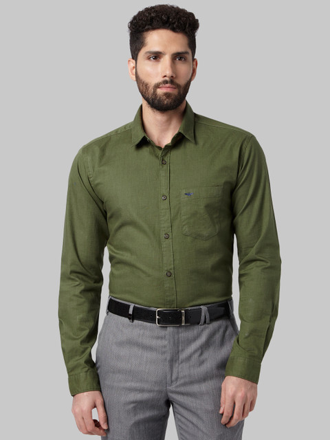 

Park Avenue Men Green Slim Fit Solid Formal Shirt
