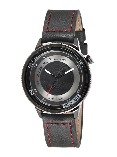 

GIORDANO Men Black Analogue Leather Watch C1155