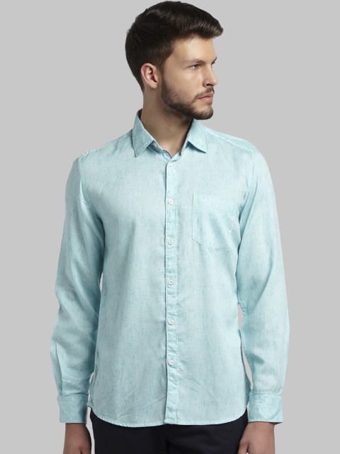 

Parx Men Sea Green Slim Fit Self Design Casual Shirt