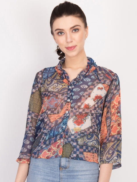 

LA LOFT Women Multicoloured Printed Shirt Style Top, Multi