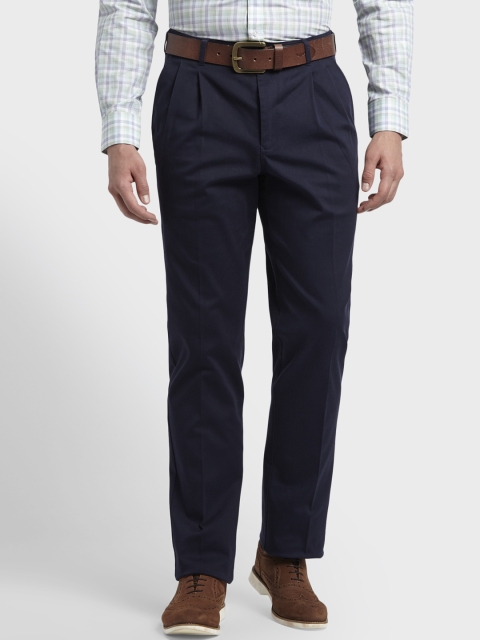 

ColorPlus Men Navy Blue Regular Fit Solid Formal Trousers