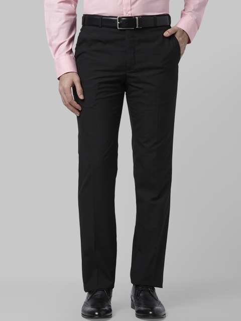 

Park Avenue Men Black Slim Fit Solid Formal Trousers