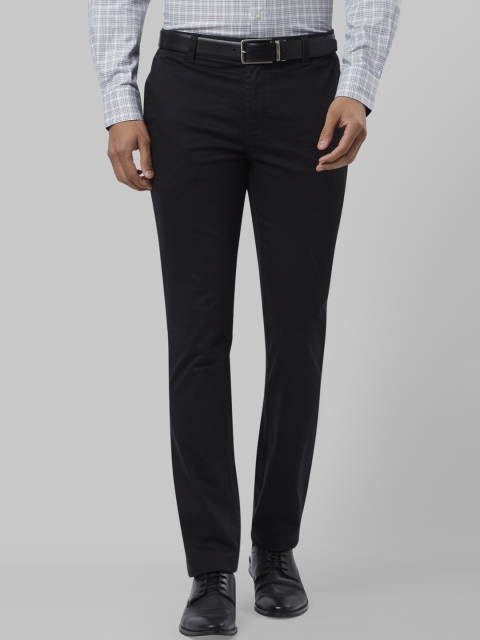 

Raymond Men Black Slim Fit Self Design Formal Trousers