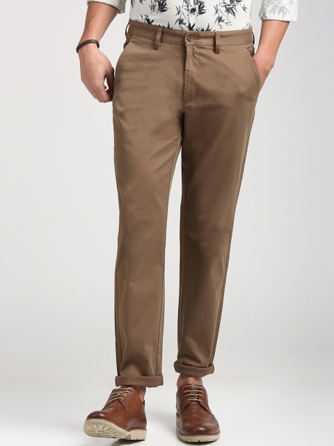 

Peter England Men Brown Slim Fit Solid Regular Trousers