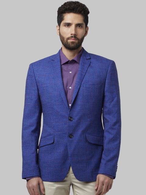 

Park Avenue Men Blue Single Breasted Blazer