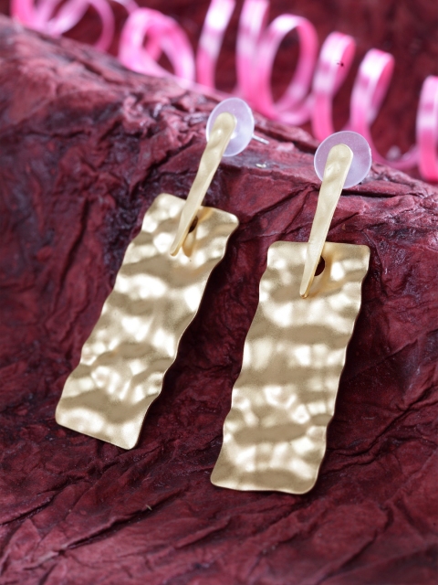 

SASSAFRAS Gold-Plated Geometric Drop Earrings
