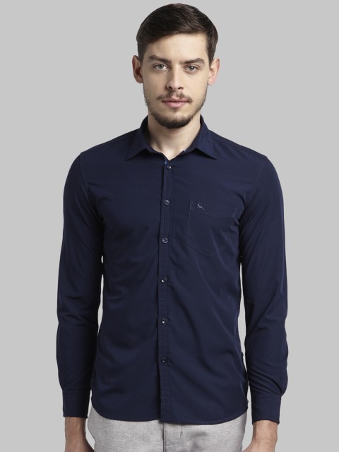 

Parx Men Navy Blue Slim Fit Solid Casual Shirt