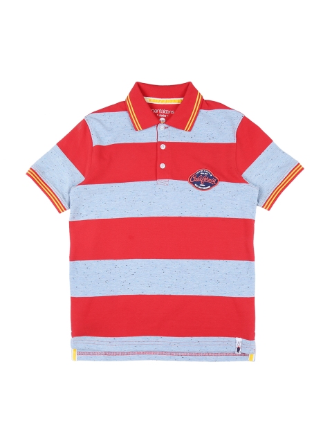 

POPPERS by Pantaloons Boys Red Striped Polo Collar T-shirt