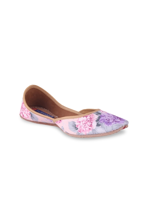 

MSC Women Lavender Printed Leather Mojaris