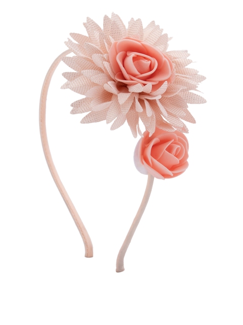 

The Magic Wand Girls Peach-Coloured Floral Embellished Hairband
