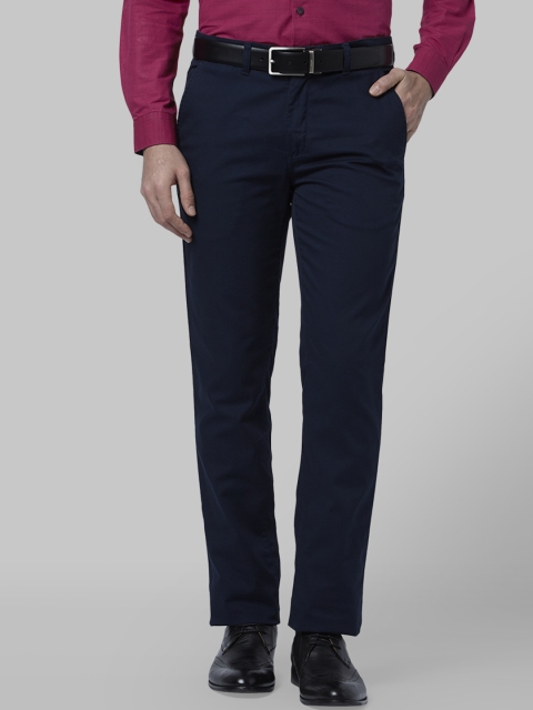 

Park Avenue Men Blue Regular Fit Solid Formal Trousers
