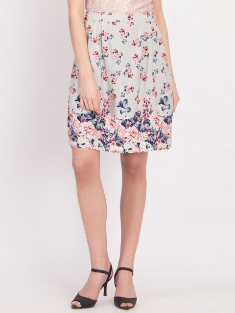 

LA LOFT Women Lavender Floral Printed A-Line Skirt