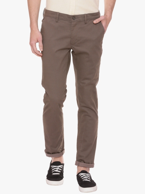 

Basics Men Brown Tapered Fit Solid Regular Trousers