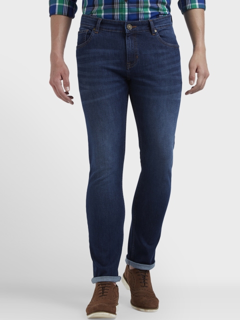 

ColorPlus Men Blue Tapered Fit Mid-Rise Clean Look Stretchable Jeans