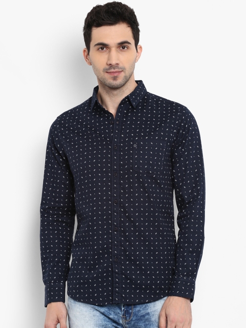 

Mufti Men Navy Blue Slim Fit Printed Casual Shirt