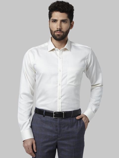 

Park Avenue Men Off-White Slim Fit Solid Formal Shirt