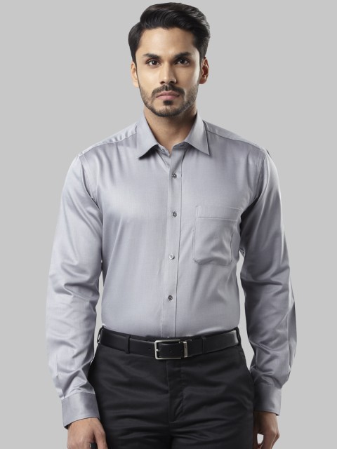 

Raymond Men Grey Regular Fit Self Design Party Shirt
