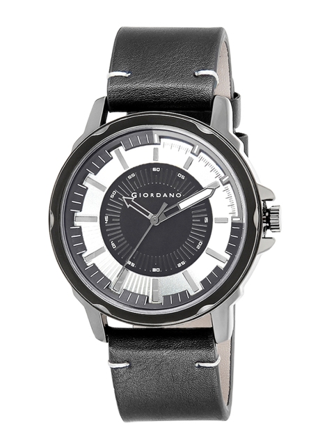 

GIORDANO Men Black Analogue Leather Watch C1154