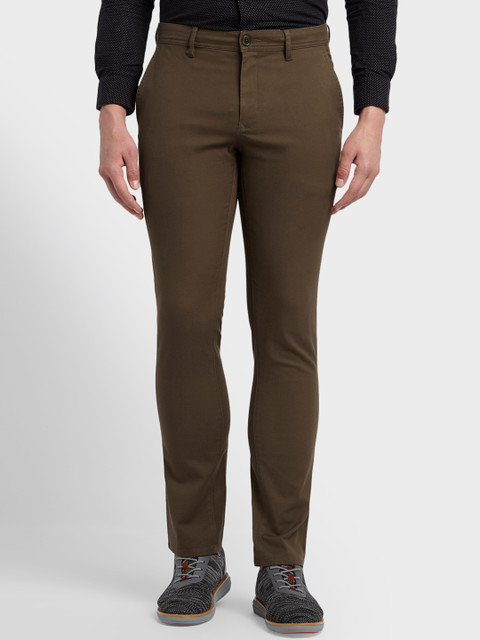 

ColorPlus Men Brown Regular Fit Self Design Regular Trousers