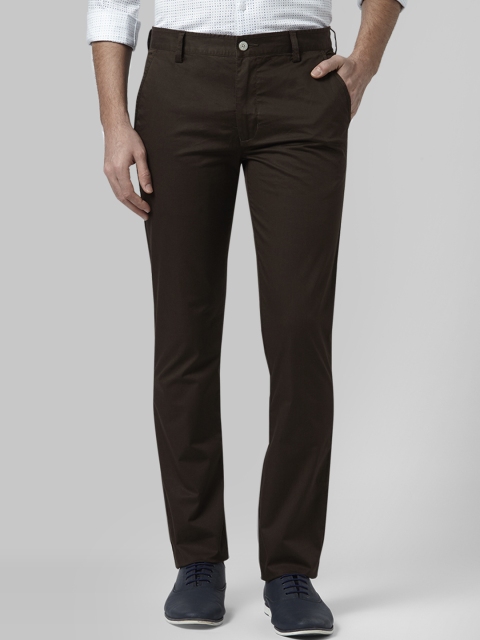 

Park Avenue Men Brown Tapered Fit Solid Formal Trousers