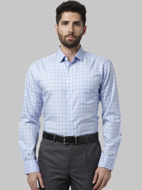 

Park Avenue Men Blue Slim Fit Checked Formal Shirt