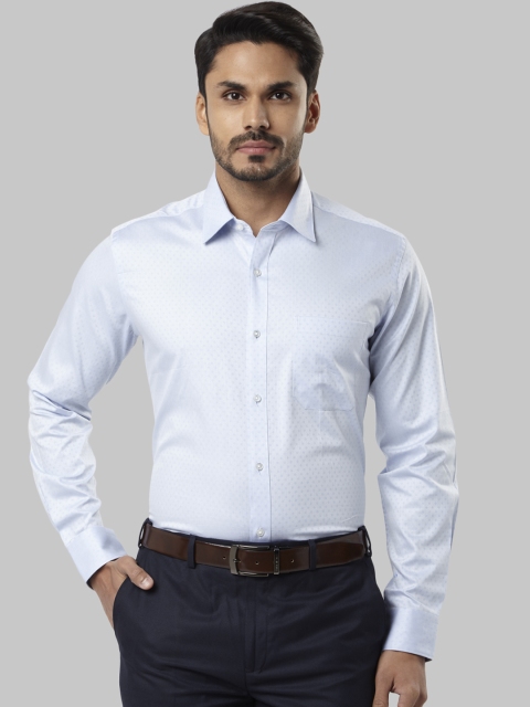 

Raymond Men Turquoise Blue Regular Fit Self Design Formal Shirt