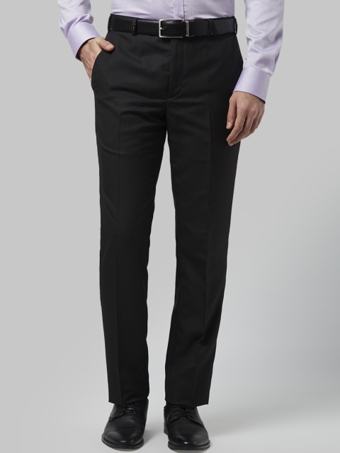 

Park Avenue Men Black Slim Fit Solid Formal Trousers