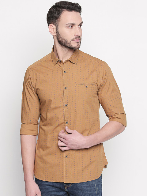 

BYFORD by Pantaloons Men Khaki Slim Fit Printed Casual Shirt