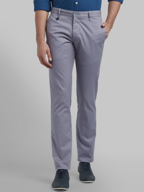 

Parx Men Grey Tapered Fit Solid Regular Trousers