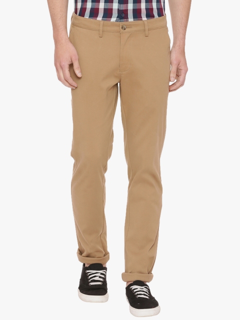 

Basics Men Khaki Tapered Fit Solid Regular Trousers