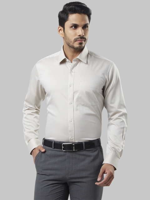 

Raymond Men Cream-Coloured Regular Fit Self Design Formal Shirt