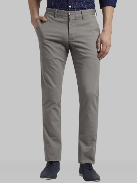 

Parx Men Grey Tapered Fit Solid Regular Trousers