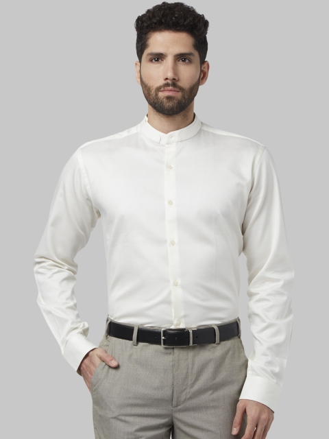 

Park Avenue Men Cream-Coloured Slim Fit Solid Formal Shirt