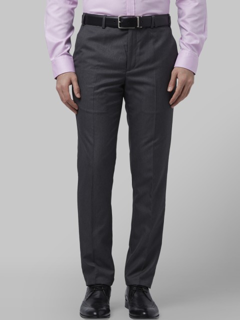 

Park Avenue Men Grey Regular Fit Self Design Formal Trousers